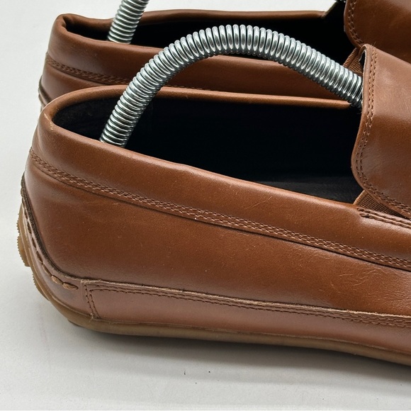 Van Heusen Size 8.5 M Drive Brown Memory Foam Bronze Accent Slip On Dress Shoe - Picture 2 of 12